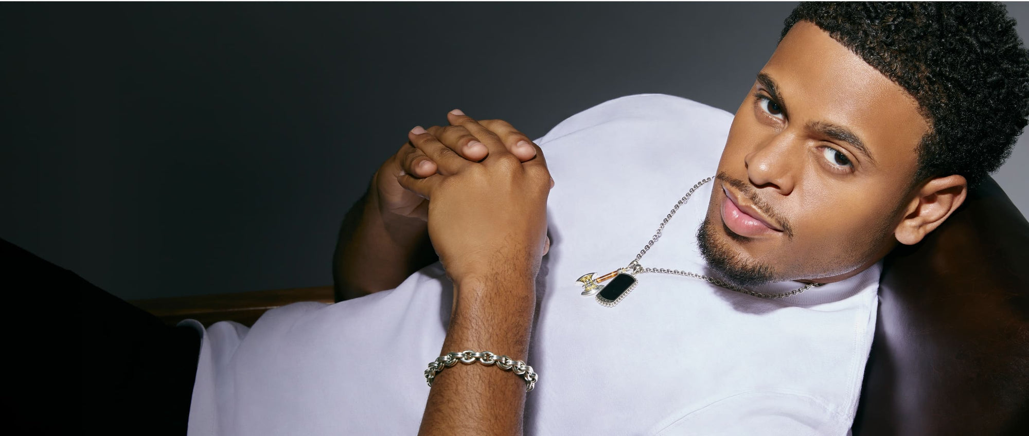 Model wearing LAGOS Anthem collection