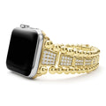 Created exclusively for your Apple Watch®, this watch bracelet is crafted from 18K gold and diamond links. Fits Series 1 through 10 and Ultra Apple Watch® for the 42mm through 49mm sizes. Watch face sold separately.