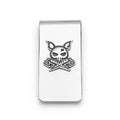 Anthem Silver Krunch Money Clip in sterling silver with bold krunch motif, dimensions 24mm x 50mm