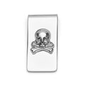 Silver Skull Money Clip in sterling silver, featuring a bold skull motif