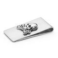 Silver Skull Money Clip in sterling silver, featuring a bold skull motif
