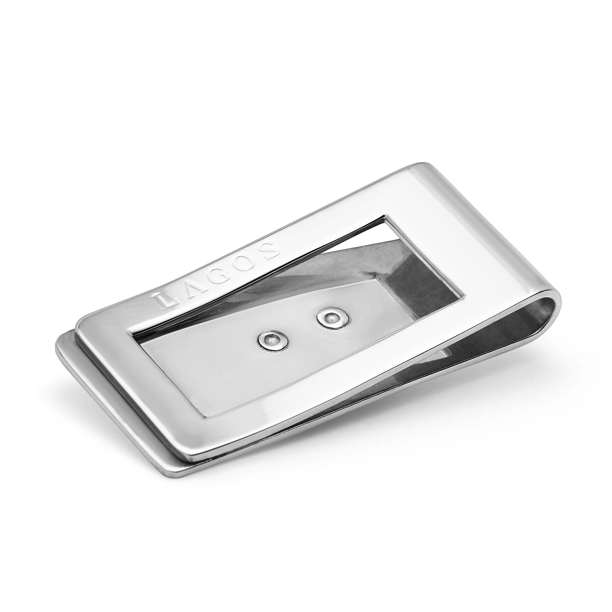 back of Silver Skull Money Clip in sterling silver, featuring a bold skull motif