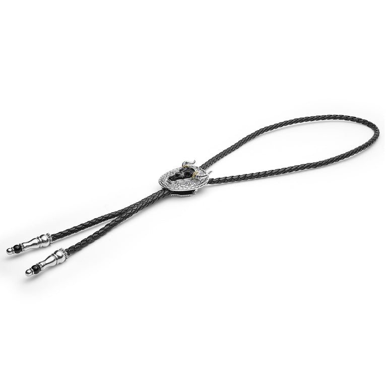 Close-up of sterling silver Caviar beading on the Anthem Black Agate Tag Amulet Necklace, showcasing fine craftsmanship