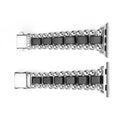Smart Caviar Matte Black Ceramic and Stainless Steel Watch Bracelet, featuring polished round beads and rectangular black links, with LAGOS stamped on the clasp.