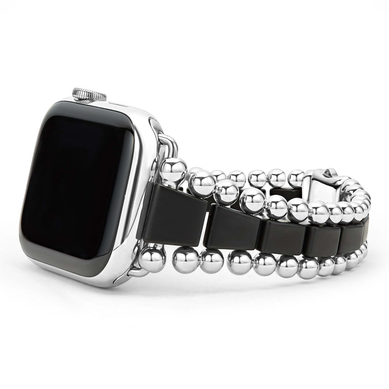 Created exclusively for your Apple Watch®, this watch bracelet is crafted from matte black ceramic and stainless steel links. Watch face sold separately.