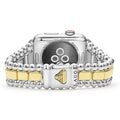 Smart Caviar 18K Gold and Sterling Silver Watch Bracelet-42-49mm featuring polished silver beads, gold links, and decorative clasp, designed for Apple Watch Series 3.