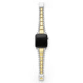 Smart Caviar 18K Gold and Sterling Silver Watch Bracelet, featuring alternating gold trapezoidal links and polished silver beads, stamped LAGOS on the clasp.