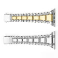 Smart Caviar 18K Gold and Sterling Silver Watch Bracelet-42-49mm featuring polished spherical and cuboid beads, designed for Apple Watch®. Watch face not included.