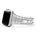 Created exclusively for your Apple Watch®, this watch bracelet is crafted with diamonds set in sterling silver signature links. Fits the Series 1 through 10 and Ultra Apple Watch® for the 42mm through 49mm sizes. Watch face sold separately.
