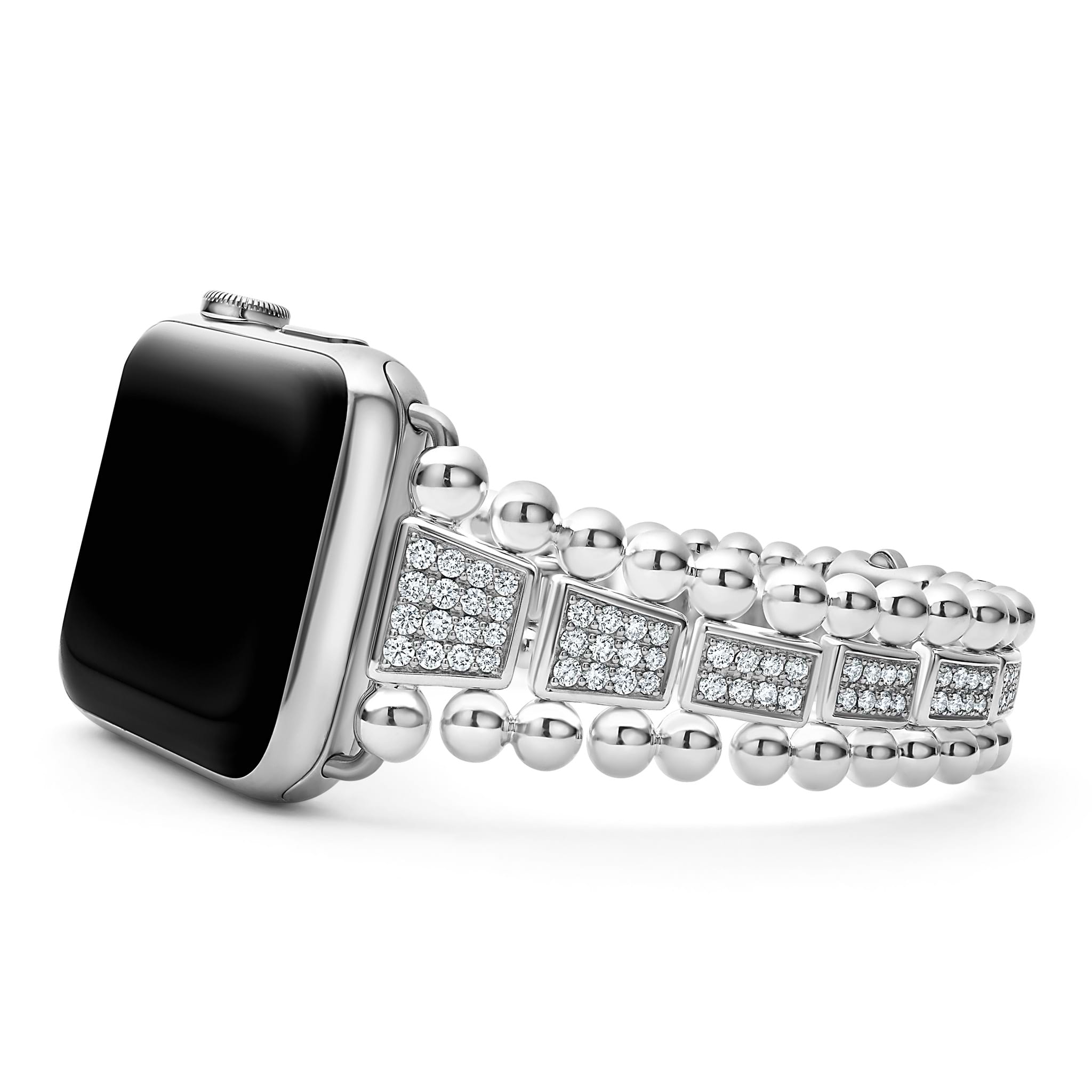 Smart Caviar Sterling Silver Full Diamond Watch Bracelet-42-49mm – LAGOS