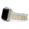 Created exclusively for your Apple Watch®, this watch bracelet is crafted from 18K gold and diamond links. Fits Series 1 through 10 and Ultra Apple Watch® for the 42mm through 49mm sizes. Watch face sold separately.