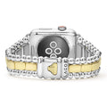 Clasp view of 18K Gold and Sterling Silver Single Diamond Watch Bracelet-42-49mm
