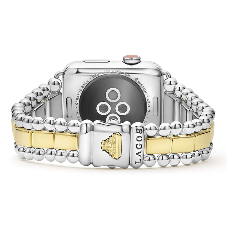 Clasp view of 18K Gold and Sterling Silver Single Diamond Watch Bracelet-42-49mm