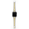 Full view of 18K Gold and Sterling Silver Single Diamond Watch Bracelet-42-49mm
