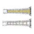 Smart Caviar 18K Gold and Sterling Silver Caviar Beaded Watch Bracelet for Apple Watch, featuring polished silver beads and textured gold rectangular links.