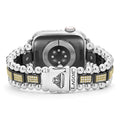 Studio 18K Gold and Black Ceramic Full Diamond Watch Bracelet - 38-42mm
