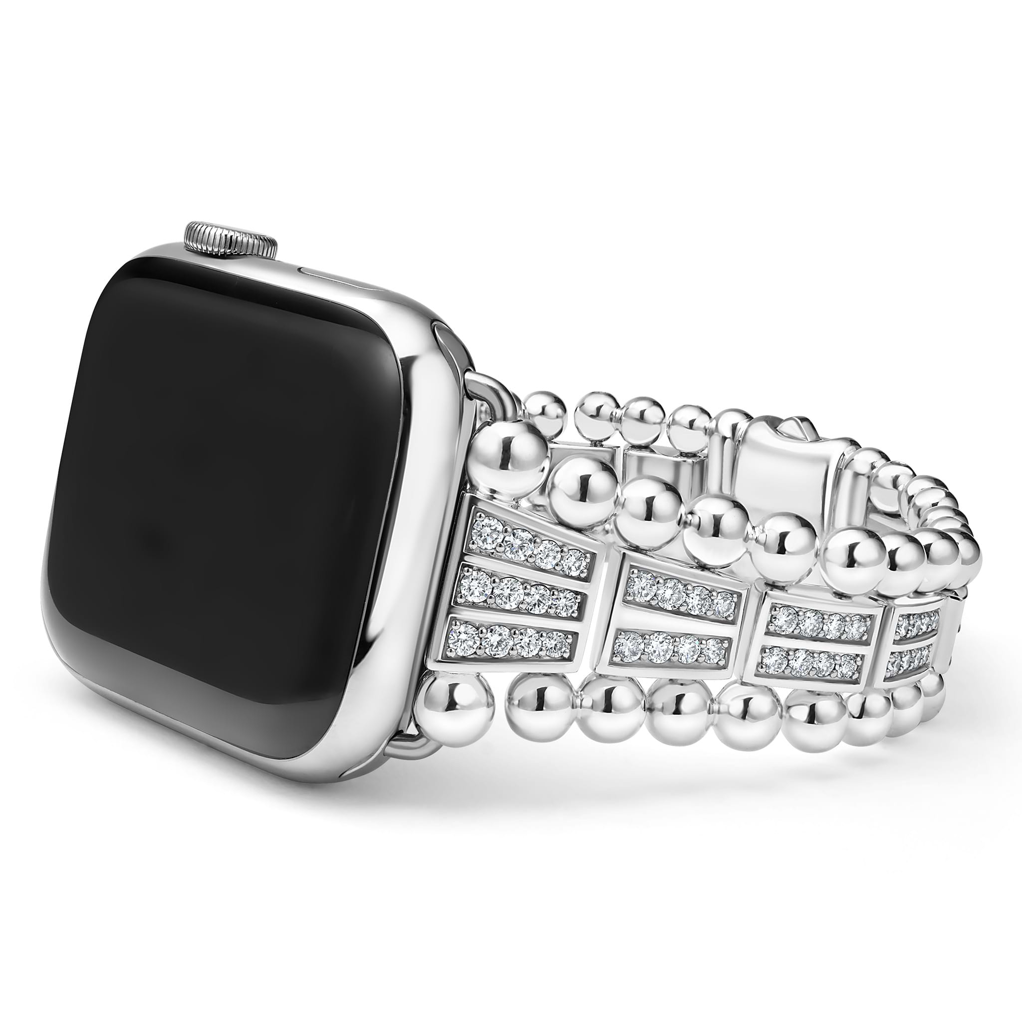 Created exclusively for your Apple Watch®, this watch bracelet is crafted with diamonds set in sterling silver signature links. 