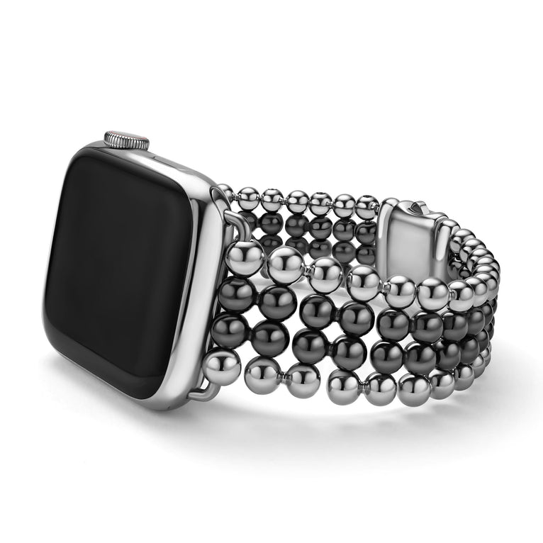 Created exclusively for your Apple Watch, this watch bracelet is crafted from stainless steel and black ceramic infinite Caviar beading. Watch face sold separately.