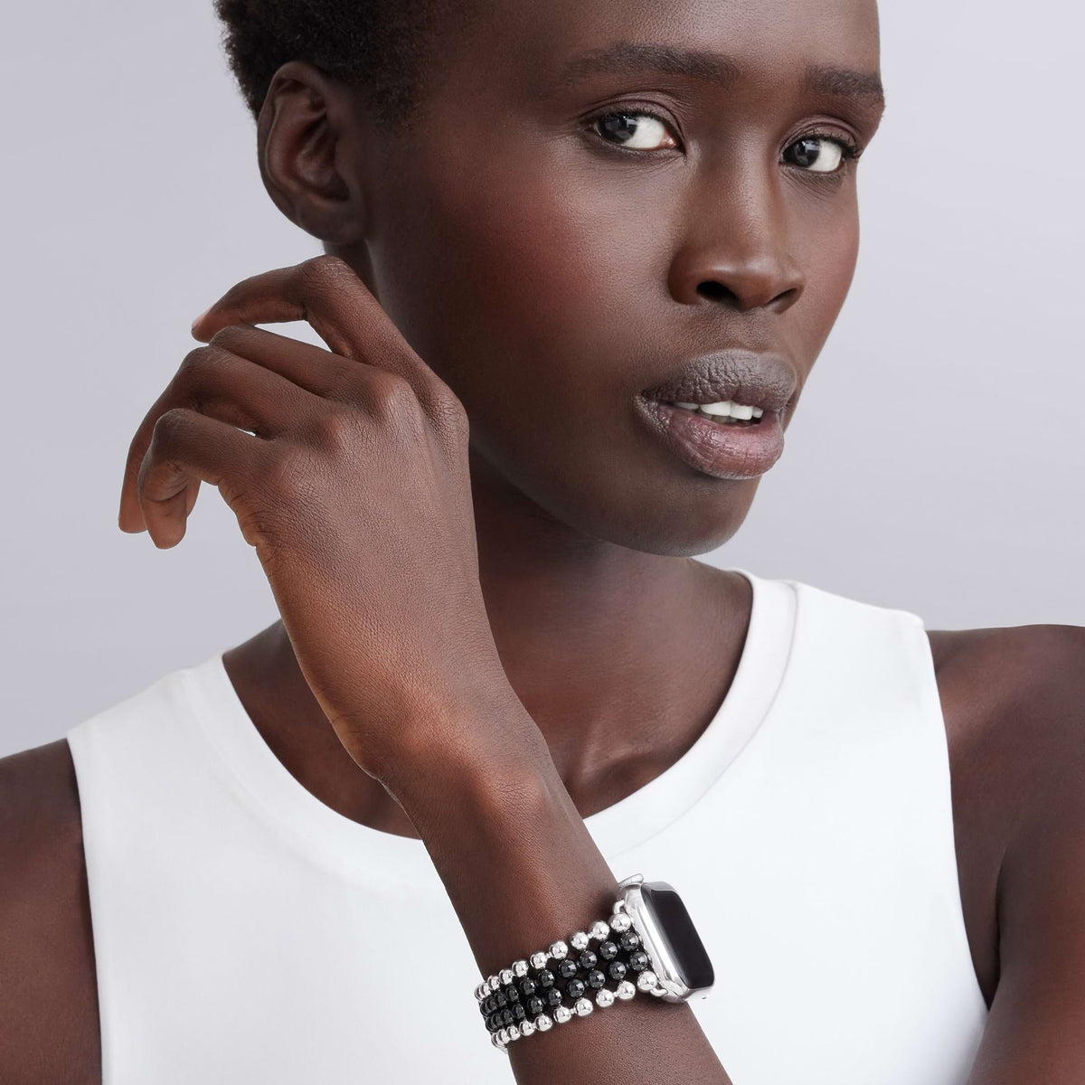 Black Ceramic and Stainless Steel Infinite Watch Bracelet | LAGOS