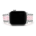 Smart Caviar Pink Ceramic and Stainless Steel Infinite Watch Bracelet-42-49mm