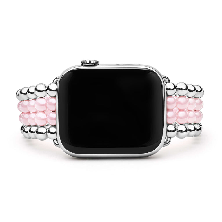 Smart Caviar Pink Ceramic and Stainless Steel Infinite Watch Bracelet-42-49mm