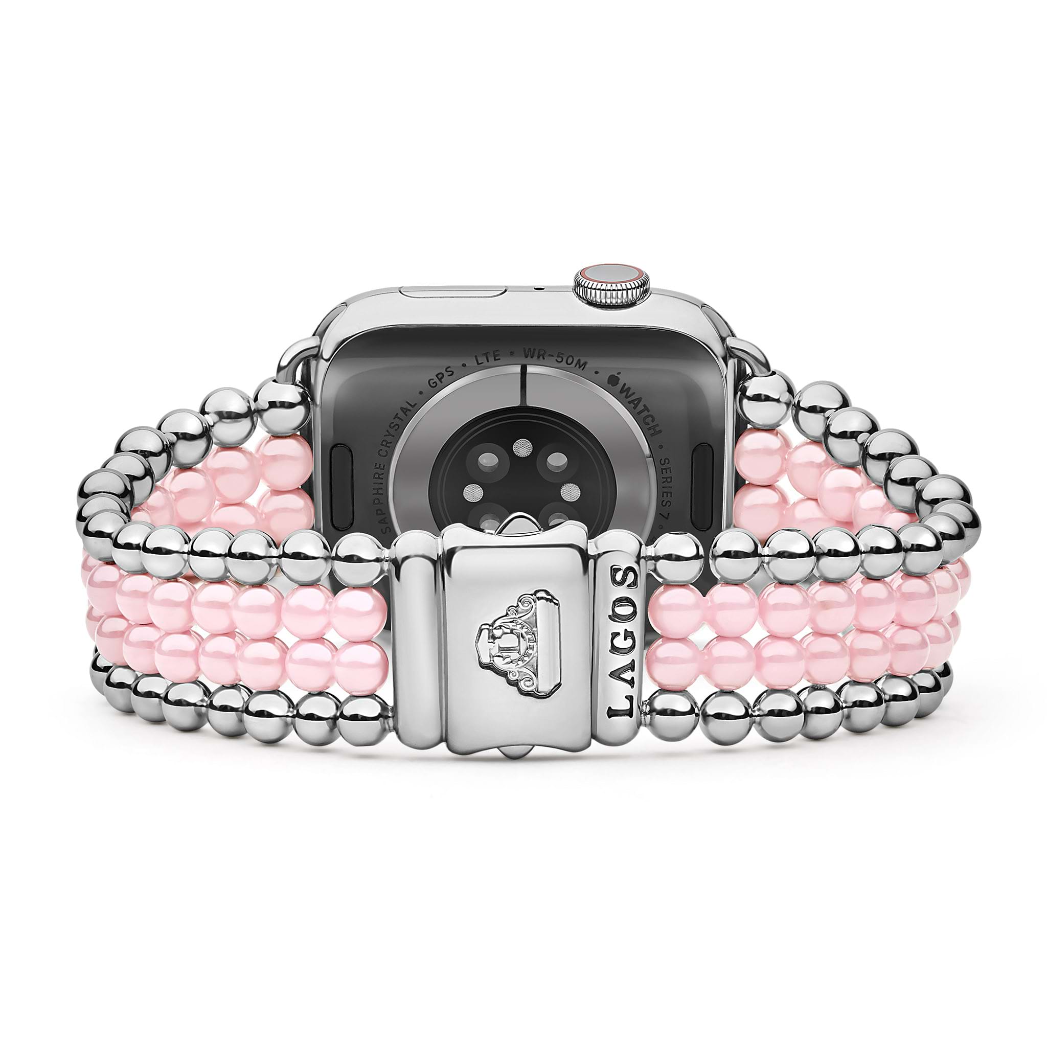 Smart Caviar Pink Ceramic and Stainless Steel Infinite Watch Bracelet-42-49mm