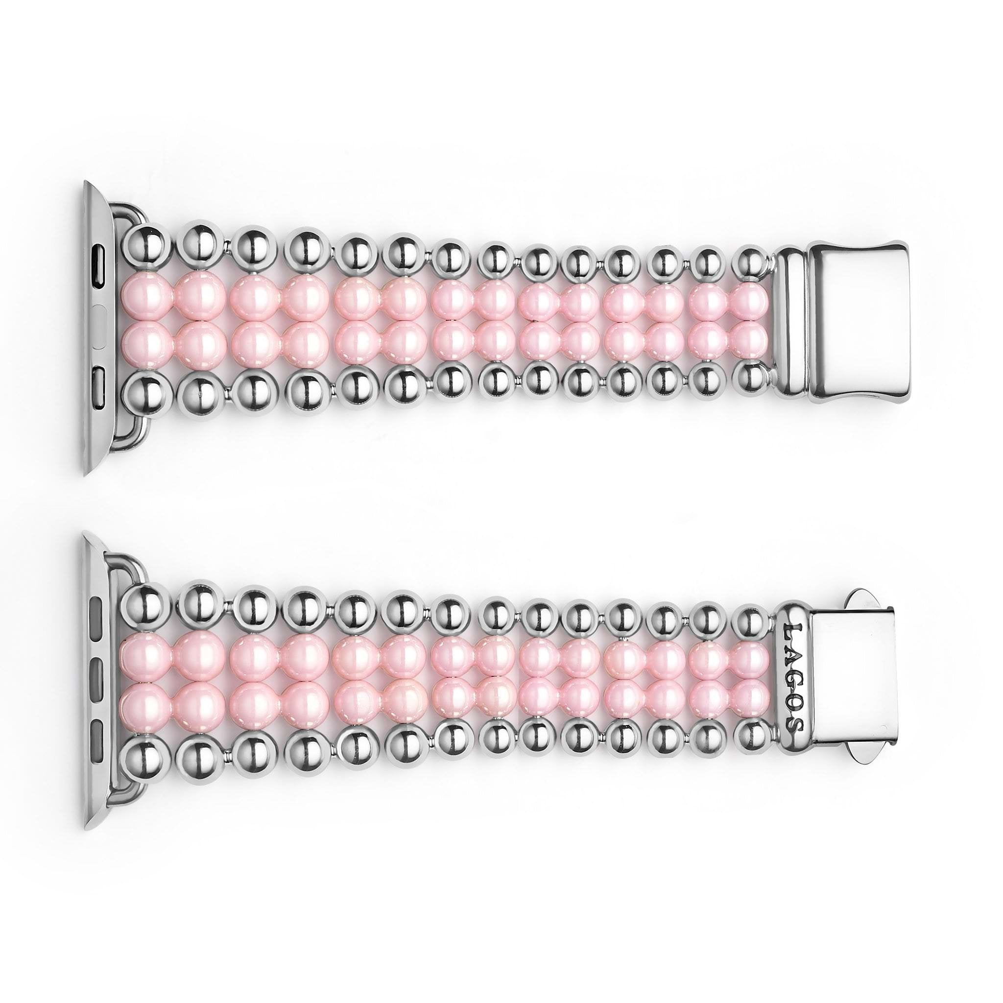 Smart Caviar Pink Ceramic and Stainless Steel Infinite Watch Bracelet-42-49mm