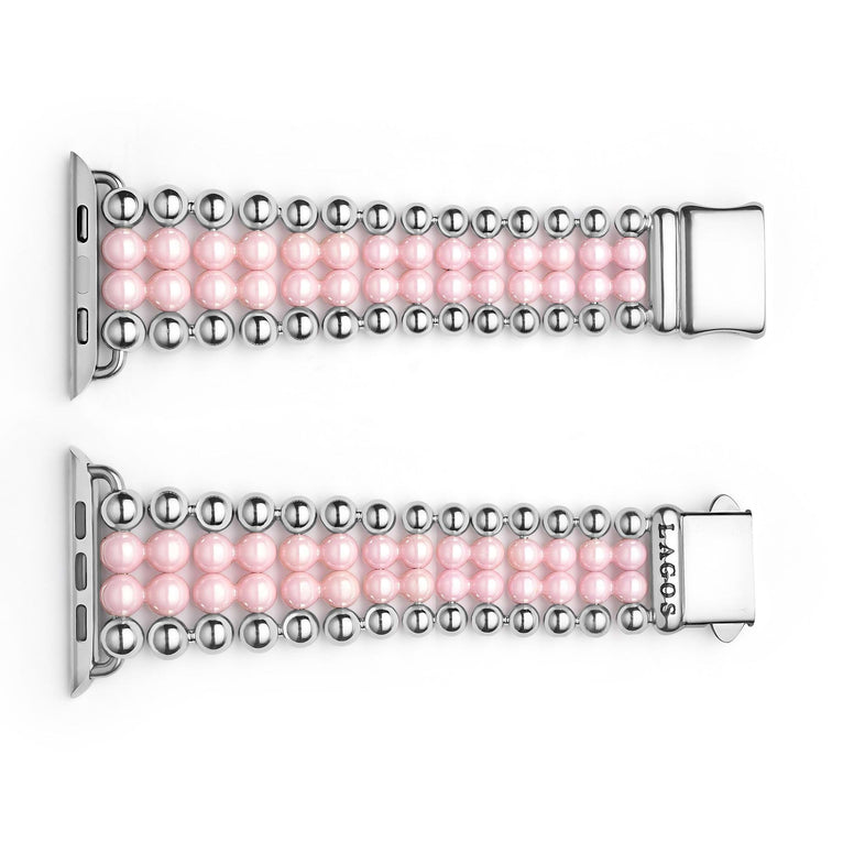 Smart Caviar Pink Ceramic and Stainless Steel Infinite Watch Bracelet-42-49mm
