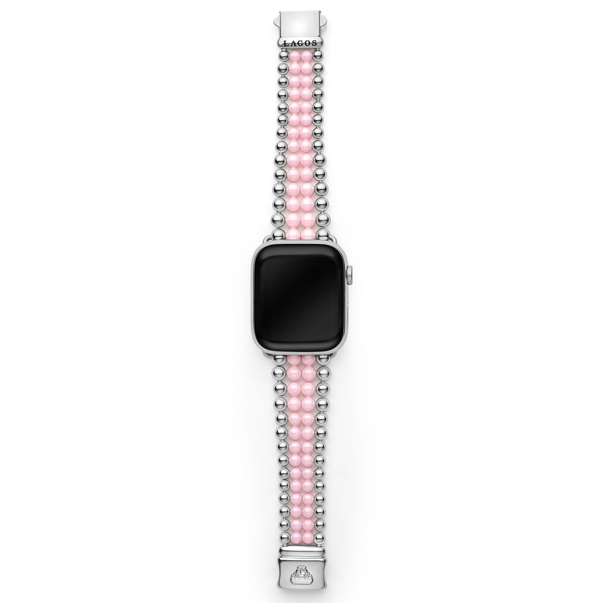 Smart Caviar Pink Ceramic and Stainless Steel Infinite Watch Bracelet-42-49mm