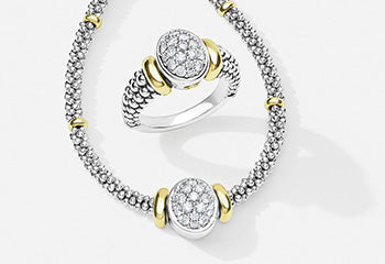LAGOS jewelry caviar コンビリング 750 925 Vintage Lagos Caviar 18k Gold 750 925 Sterling Silver Ring 7