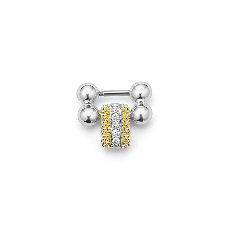 One individual 18K gold superfine Caviar, diamond and sterling silver link to lengthen your Smart Caviar bracelet.