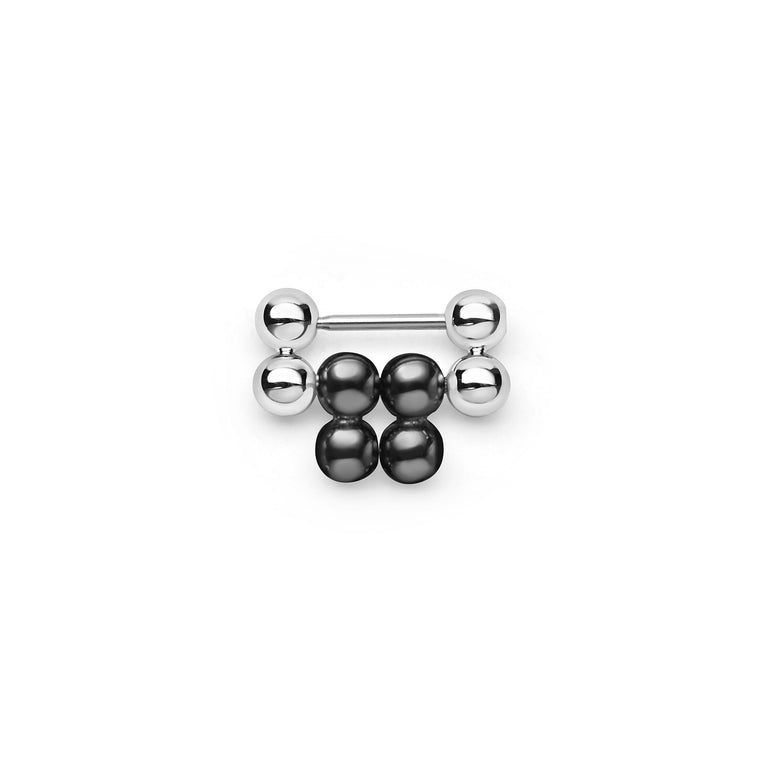 One individual black ceramic and stainless steel link to lengthen your Smart Caviar bracelet.