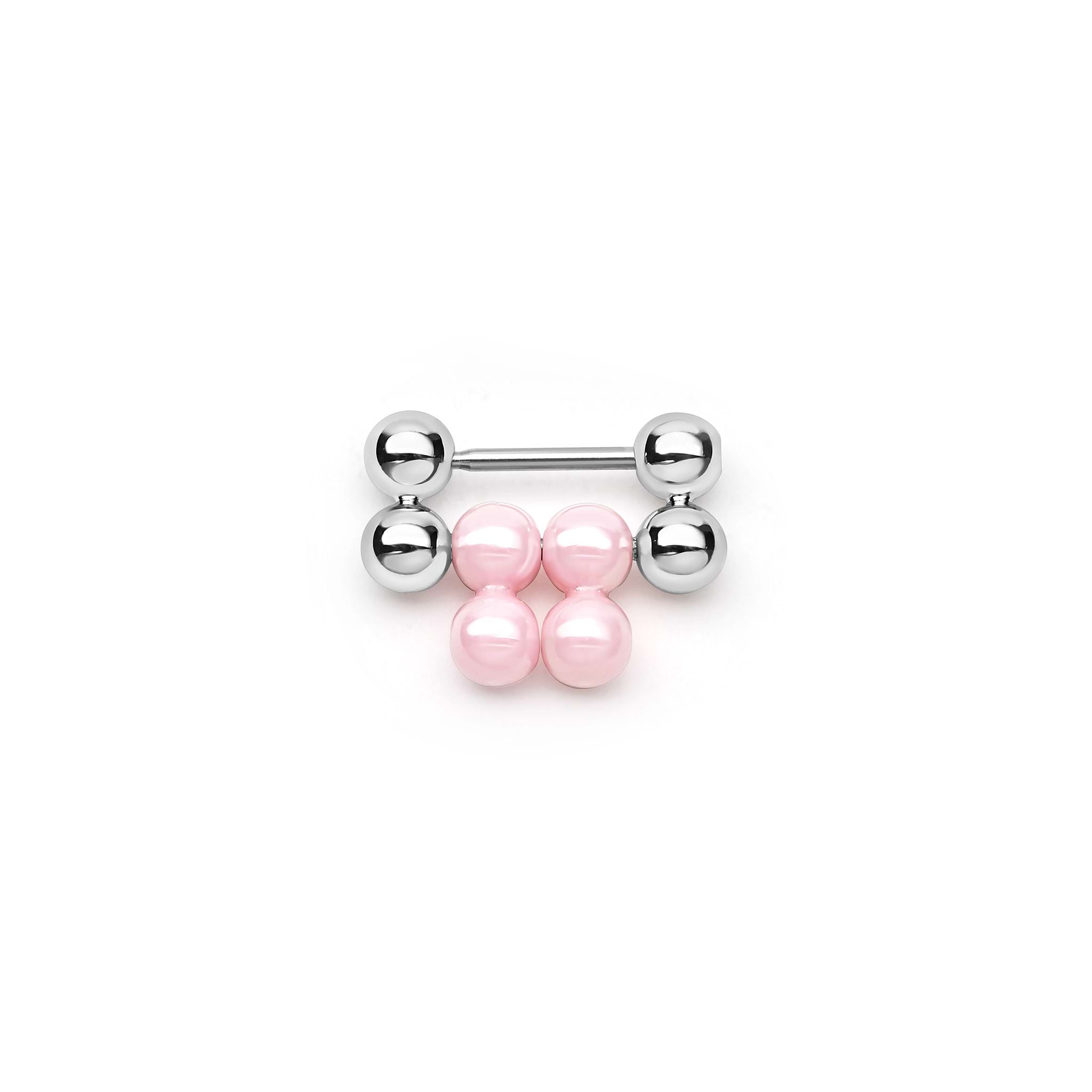 One individual pink ceramic and stainless steel link to lengthen your Smart Caviar bracelet.