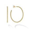 Beautifully detailed 18k gold Caviar beaded hoop earrings to complete any look.