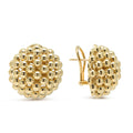 Signature Caviar beading forms these classic 18K gold earrings.