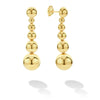 Drop earrings crafted in 18K gold with six graduated round stations.