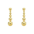Caviar Gold Six Graduated Bead Drop Earrings in 18K gold featuring six polished, vertically stacked spheres, showcasing elegant craftsmanship.