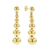 Drop earrings crafted in 18K gold with seven graduated round stations.