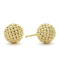 Classic Caviar stud earrings in 18k gold that are perfect for every day wear.