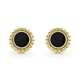 Close up of Round Onyx Stud Earrings