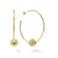 Medium 18K gold hoop earrings accented with a Caviar beaded ball.