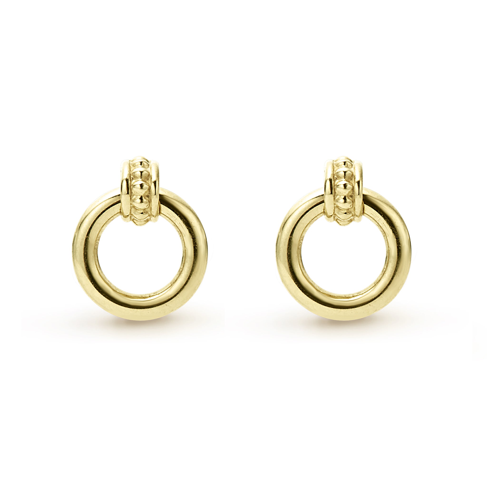 14k gold circle stud earrings discount