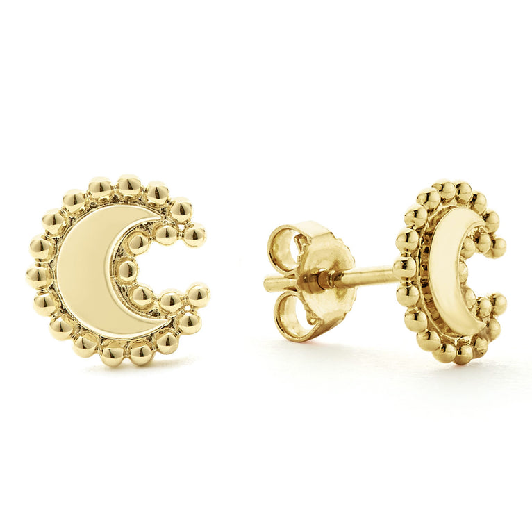 KSL 18K Gold Crescent Stud Earrings