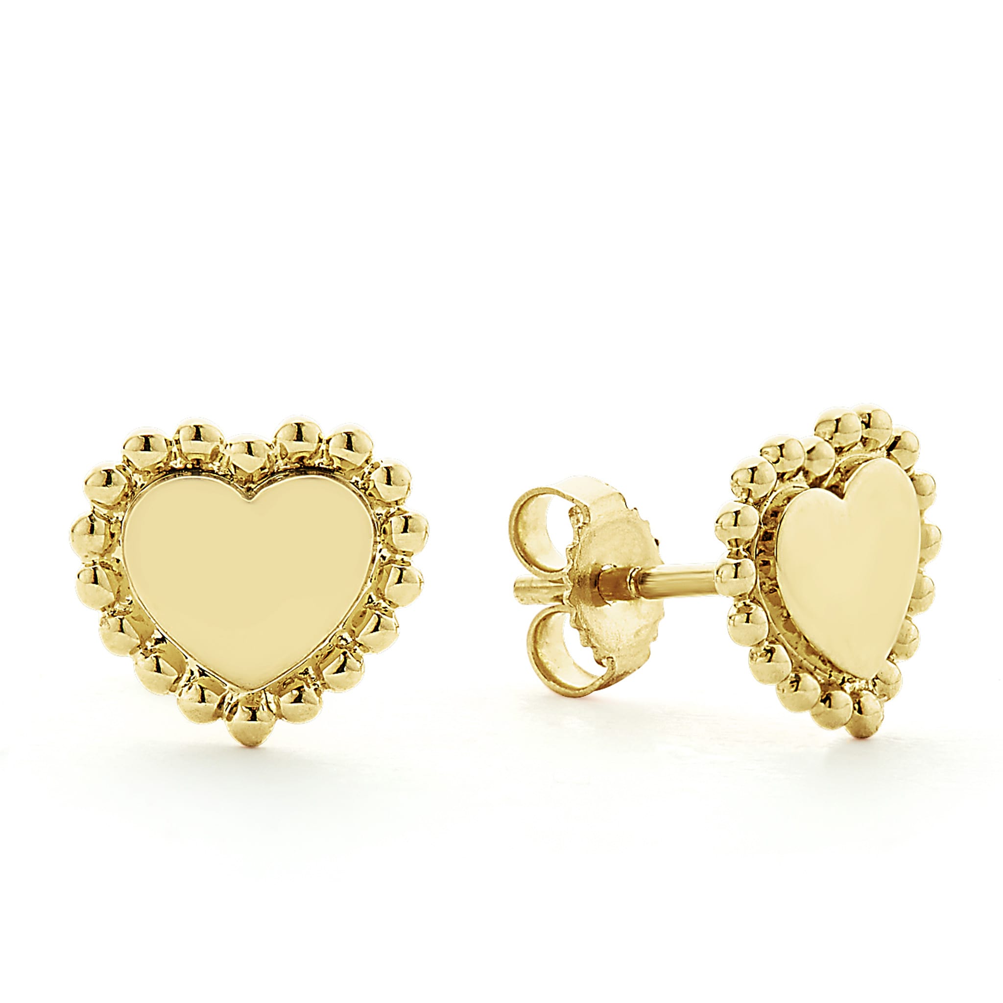 KSL 18K Gold Heart Stud Earrings