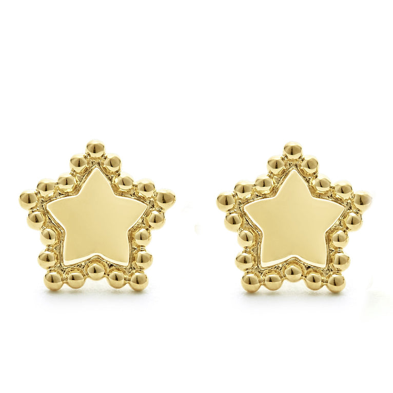 KSL 18K Gold Star Stud Earrings