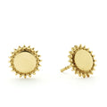 A LAGOS exclusive. 18k gold circle stud earrings with Caviar beaded details.