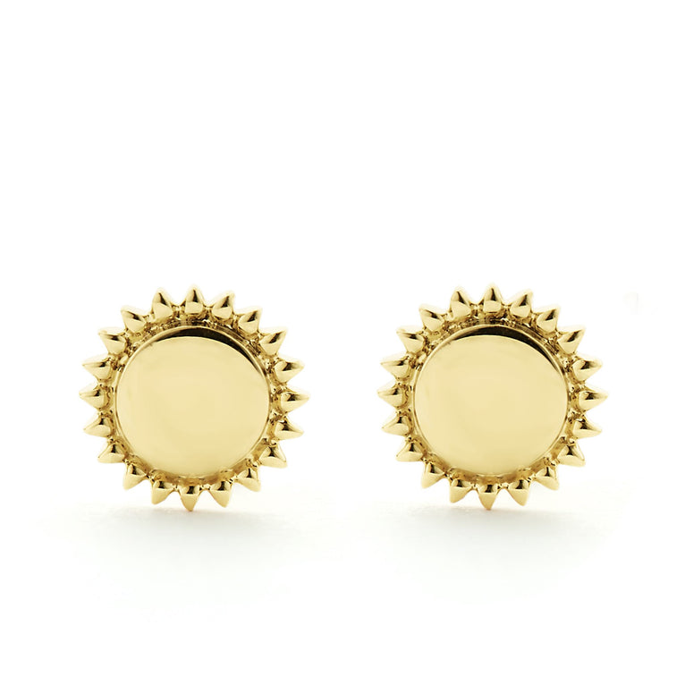 KSL 18K Gold Circle Stud Earrings