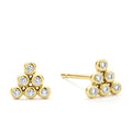 Diamonds and 18K gold form these triangle stud earrings. LAGOS diamonds are the highest quality natural stones.