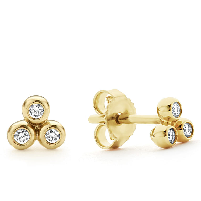 KSL 18K Gold Triangle Diamond Stud Earrings – LAGOS