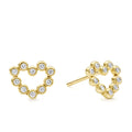 Diamonds and 18K gold form these petite heart stud earrings. LAGOS diamonds are the highest quality natural stones.